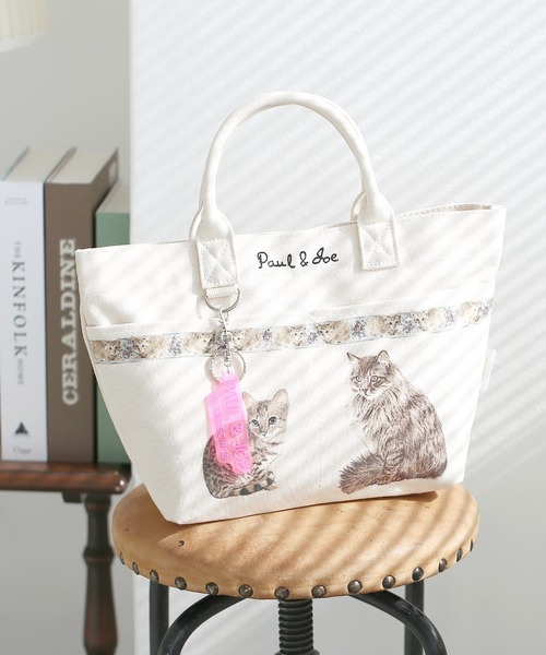 PAUL & JOE ACCESSOIRES（ポールアンドジョーアクセソワ）の「PAUL & JOE ACCESSOIRES (ポール＆ジョーアクセソワ) ミニトート キャンバス PJA-B611 レディース バッグ　かばん ブランド（トートバッグ・レディース・ブラウン/グリーン・FREE）」の2枚目の写真