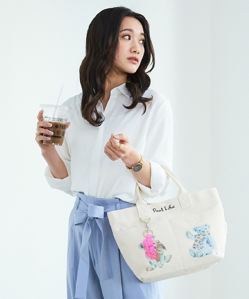 PAUL & JOE ACCESSOIRES（ポールアンドジョーアクセソワ）の「PAUL & JOE ACCESSOIRES (ポール＆ジョーアクセソワ) ミニトート キャンバス PJA-B611 レディース バッグ　かばん ブランド（トートバッグ・レディース・ブラウン/グリーン・FREE）」の11枚目の写真