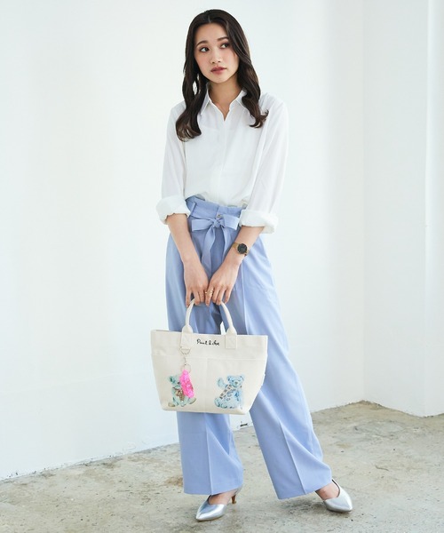 PAUL & JOE ACCESSOIRES（ポールアンドジョーアクセソワ）の「PAUL & JOE ACCESSOIRES (ポール＆ジョーアクセソワ) ミニトート キャンバス PJA-B611 レディース バッグ　かばん ブランド（トートバッグ・レディース・ブラウン/グリーン・FREE）」の14枚目の写真