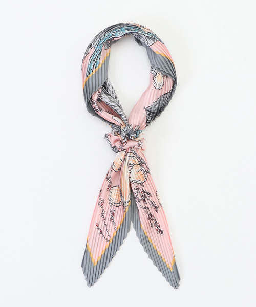 LBC(エルビーシー)の「シュシュ付き3WAYスカーフ ボタニカル柄(バンダナ/スカーフ・レディース・グレー・FREE)」の8枚目の写真