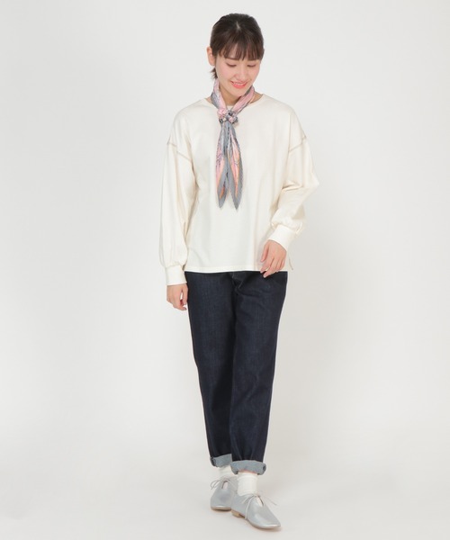 LBC(エルビーシー)の「シュシュ付き3WAYスカーフ ボタニカル柄(バンダナ/スカーフ・レディース・グレー・FREE)」の14枚目の写真