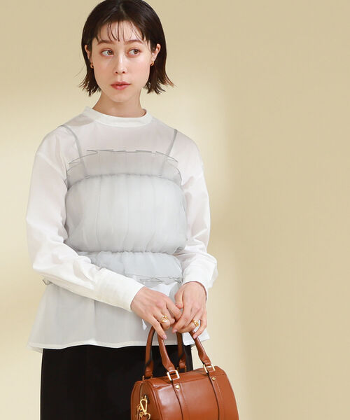 Ray BEAMS（レイビームス）の「Ray BEAMS / ビスチェ クルーネック ブラウス（シャツ/ブラウス・レディース・ホワイト/ブラック・ONE SIZE）」の4枚目の写真