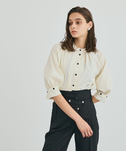 UNITED TOKYO（ユナイテッドトウキョウ）の「3WAYドレープブラウス（シャツ/ブラウス・レディース・ブラック/ブルー/グリーン/アイボリー/グリーン系その他2/ブルー系その他2/ライトインディゴブルー/モスグリーン/ブラック系その他2・FREE）」の9枚目の写真