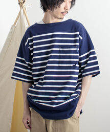 【GEVACO/ゲバコ】度詰天竺パネルボーダー半袖Tシャツ