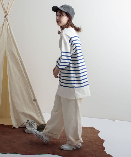 GEVACO(ゲバコ)の「【GEVACO/ゲバコ】度詰天竺パネルボーダー半袖Tシャツ(Tシャツ/カットソー・メンズ・ホワイト×ブルー/ホワイト×ネイビー/ネイビー×ホワイト・SMALL/MEDIUM/LARGE)」の9枚目の写真