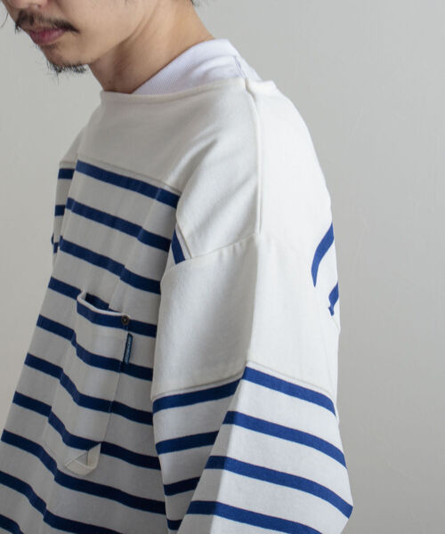GEVACO(ゲバコ)の「【GEVACO/ゲバコ】度詰天竺パネルボーダー半袖Tシャツ(Tシャツ/カットソー・メンズ・ホワイト×ブルー/ホワイト×ネイビー/ネイビー×ホワイト・SMALL/MEDIUM/LARGE)」の15枚目の写真