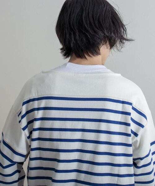 GEVACO(ゲバコ)の「【GEVACO/ゲバコ】度詰天竺パネルボーダー半袖Tシャツ(Tシャツ/カットソー・メンズ・ホワイト×ブルー/ホワイト×ネイビー/ネイビー×ホワイト・SMALL/MEDIUM/LARGE)」の17枚目の写真