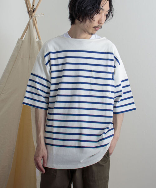 GEVACO(ゲバコ)の「【GEVACO/ゲバコ】度詰天竺パネルボーダー半袖Tシャツ(Tシャツ/カットソー・メンズ・ホワイト×ブルー/ホワイト×ネイビー/ネイビー×ホワイト・SMALL/MEDIUM/LARGE)」の19枚目の写真