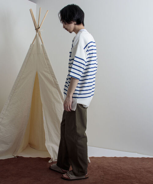 GEVACO(ゲバコ)の「【GEVACO/ゲバコ】度詰天竺パネルボーダー半袖Tシャツ(Tシャツ/カットソー・メンズ・ホワイト×ブルー/ホワイト×ネイビー/ネイビー×ホワイト・SMALL/MEDIUM/LARGE)」の20枚目の写真