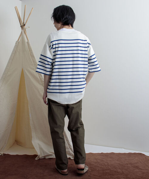 GEVACO(ゲバコ)の「【GEVACO/ゲバコ】度詰天竺パネルボーダー半袖Tシャツ(Tシャツ/カットソー・メンズ・ホワイト×ブルー/ホワイト×ネイビー/ネイビー×ホワイト・SMALL/MEDIUM/LARGE)」の21枚目の写真
