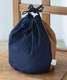 SETTO × fennica / 別注 2トーンカラー 巾着バッグ M