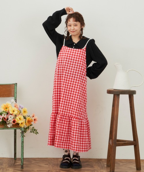 MERLOT(メルロー)の「ギンガムキャミワンピース(ワンピース・レディース・レッド/ブルー・FREE)」の18枚目の写真