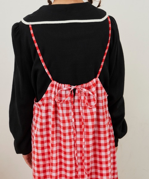 MERLOT(メルロー)の「ギンガムキャミワンピース(ワンピース・レディース・レッド/ブルー・FREE)」の14枚目の写真