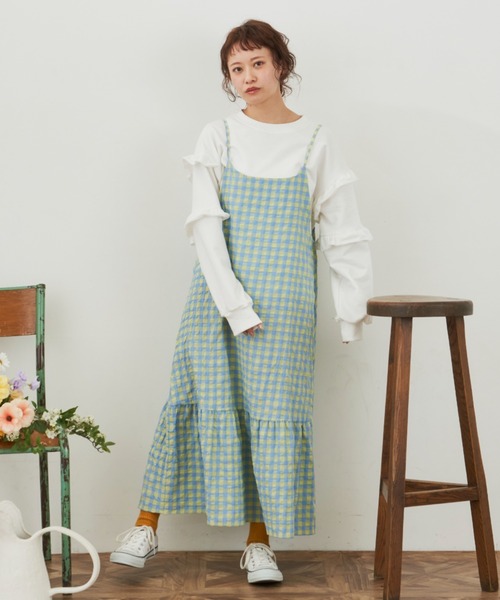 MERLOT(メルロー)の「ギンガムキャミワンピース(ワンピース・レディース・レッド/ブルー・FREE)」の11枚目の写真