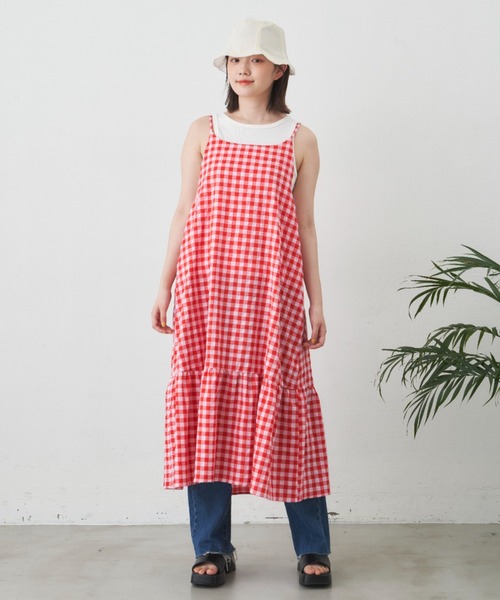 MERLOT（メルロー）の「ギンガムキャミワンピース（ワンピース）」 - WEAR