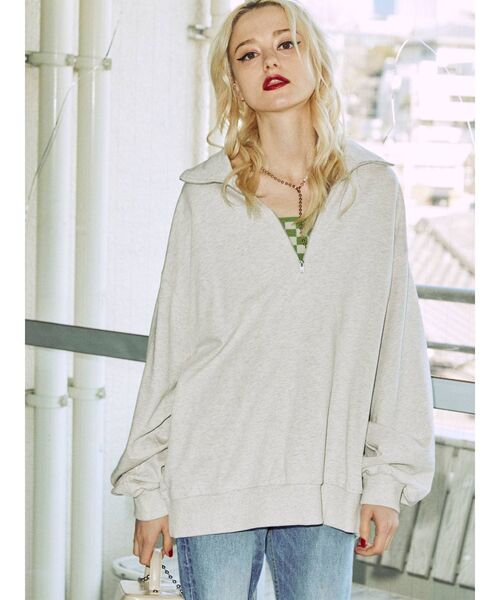 jouetie(ジュエティ)の「ハーフジッププルオーバー(スウェット・レディース・グレー/ブラック/ブルー/パープル・MEDIUM)」の16枚目の写真