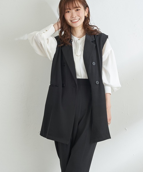 Wボタンジレ×パンツセットアップ