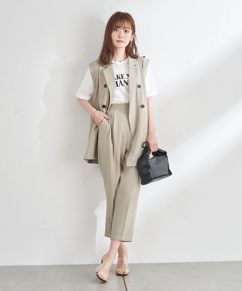Wボタンジレ×パンツセットアップ