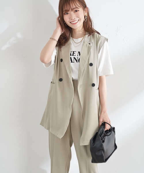 Wボタンジレ×パンツセットアップ