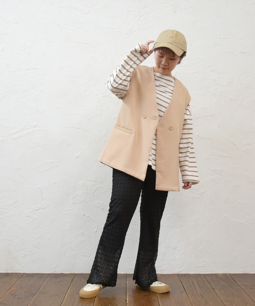 sango（sango）の「レースニットフレアパンツ（その他パンツ・レディース・ブラック/アイボリー・FREE）」の11枚目の写真