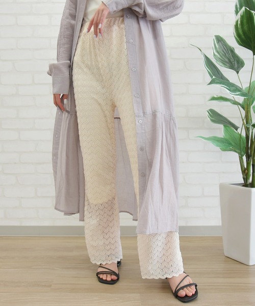 sango（sango）の「レースニットフレアパンツ（その他パンツ・レディース・ブラック/アイボリー・FREE）」の19枚目の写真