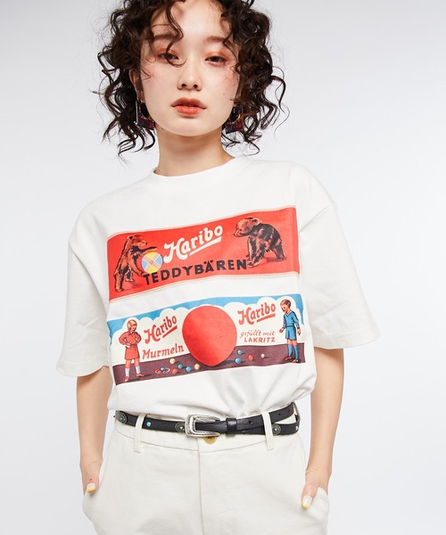 ear PAPILLONNER（イアパピヨネ）の「"HARIBO（ハリボー）" プリント 白Tシャツ（Tシャツ/カットソー・レディース・ホワイト・FREE）」の14枚目の写真