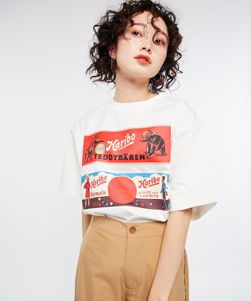 ear PAPILLONNER（イアパピヨネ）の「"HARIBO（ハリボー）" プリント 白Tシャツ（Tシャツ/カットソー・レディース・ホワイト・FREE）」の16枚目の写真