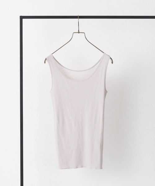 BEARDSLEY（ビアズリー）の「コナユキテレコタンク（Tシャツ/カットソー・レディース・ライトグレー/ネイビー・FREE）」の2枚目の写真