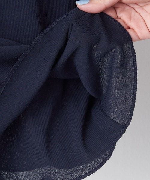 BEARDSLEY（ビアズリー）の「コナユキテレコタンク（Tシャツ/カットソー・レディース・ライトグレー/ネイビー・FREE）」の5枚目の写真