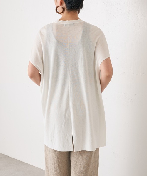 BEARDSLEY（ビアズリー）の「コナユキテレコタンク（Tシャツ/カットソー・レディース・ライトグレー/ネイビー・FREE）」の7枚目の写真