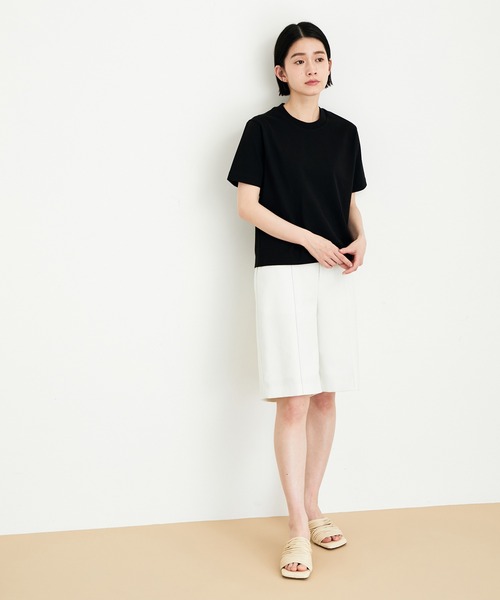 ADAM ET ROPE'(アダムエロペ)の「【選べる2サイズ】コンパクトTシャツ(Tシャツ/カットソー・レディース・ホワイト/ブラック/カーキ/サックスブルー/イエロー・S/M)」の9枚目の写真