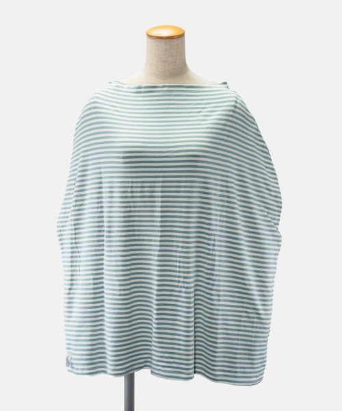 Copper Pearl(コッパーパール)の「Copper pearl Multi Use Cover コッパーパール マルチユースカバー 360度カバー ポンチョ型 ボーダー 授乳ケープ(授乳ケープ/授乳クッション・レディース・ホワイト×グリーン/ホワイト×グレー/ブラック×ホワイト/ホワイト×ネイビー/グレー×ホワイト/ホワイト×ライトピンク/ホワイト×ブラック・FREE)」の2枚目の写真