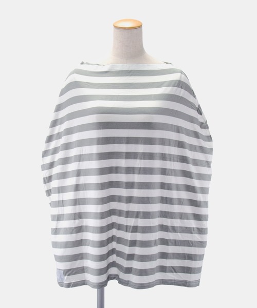 Copper Pearl(コッパーパール)の「Copper pearl Multi Use Cover コッパーパール マルチユースカバー 360度カバー ポンチョ型 ボーダー 授乳ケープ(授乳ケープ/授乳クッション・レディース・ホワイト×グリーン/ホワイト×グレー/ブラック×ホワイト/ホワイト×ネイビー/グレー×ホワイト/ホワイト×ライトピンク/ホワイト×ブラック・FREE)」の7枚目の写真