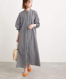 【WEB限定】リネン混Aラインシャツワンピース