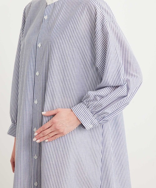 ROPE' PICNIC(ロペピクニック)の「【WEB限定】リネン混Aラインシャツワンピース(シャツワンピース・レディース・ブラック/グリーン/ネイビー・38)」の8枚目の写真