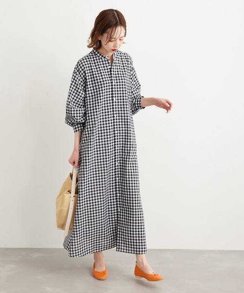 ROPE' PICNIC(ロペピクニック)の「【WEB限定】リネン混Aラインシャツワンピース(シャツワンピース・レディース・ブラック/グリーン/ネイビー・38)」の14枚目の写真