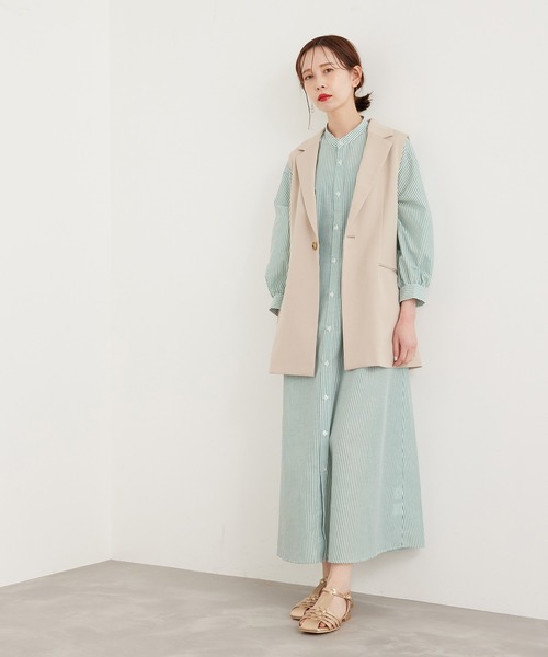美品 ロペ ROPE ベルトリボン付き リネン混 ロングワンピース ネイビー 美品 ロペ ROPE ベルトリボン付き リネン混 ロングワンピース