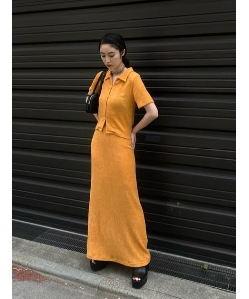 MOUSSY（マウジー）の「STRECH CRAPE スカート（スカート・レディース・ブラック/アイボリー/オレンジ・2/1）」の13枚目の写真