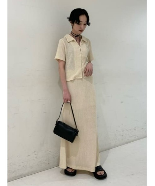 MOUSSY（マウジー）の「STRECH CRAPE スカート（スカート・レディース・ブラック/アイボリー/オレンジ・2/1）」の18枚目の写真