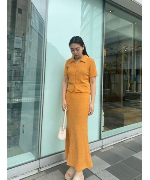 MOUSSY（マウジー）の「STRECH CRAPE スカート（スカート・レディース・ブラック/アイボリー/オレンジ・2/1）」の20枚目の写真