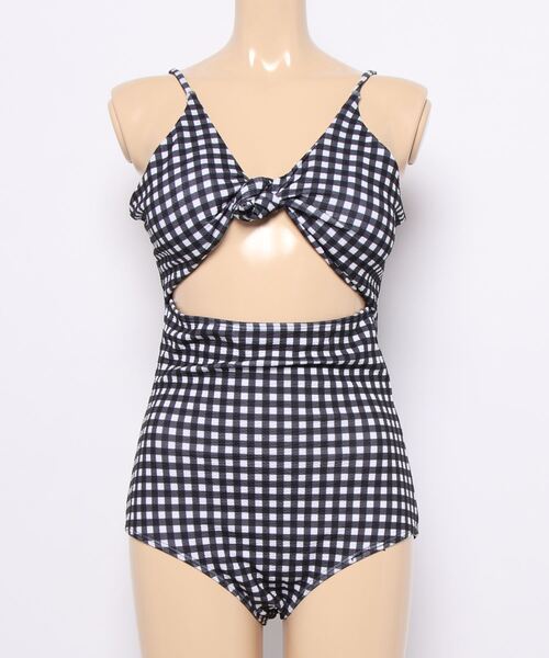 CUPSHE ワンピース水着 Black ギンガムチェック ブラジリアン m59189053654_1.jpg?1619495663