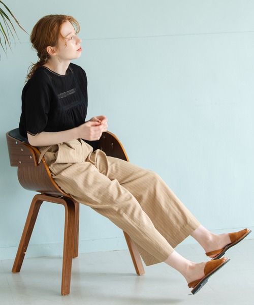 Crisp（クリスプ）の「ドビーレースストライプブラウス（シャツ/ブラウス・レディース・ブラック/ホワイト・FREE）」の19枚目の写真