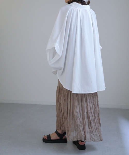 sakishimatokyo（サキシマトーキョー）の「クリンクルVワンピース（ワンピース・レディース・ブラック/サンドベージュ/グレイッシュベージュ/ブラウン・FREE/L）」の13枚目の写真