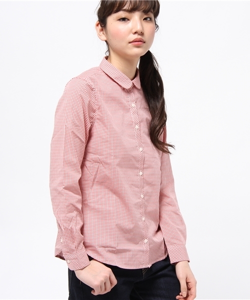 earth music&ecology(アースミュージックアンドエコロジー)の「【シャキシャキシャツ】ギンガムチェック(シャツ/ブラウス・レディース・ライトピンク/イエロー/レッド/グリーン/サックスブルー/ラベンダー/ネイビー/ブラック・MEDIUM/SMALL)」の8枚目の写真