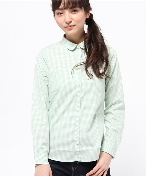 earth music&ecology(アースミュージックアンドエコロジー)の「【シャキシャキシャツ】ギンガムチェック(シャツ/ブラウス・レディース・ライトピンク/イエロー/レッド/グリーン/サックスブルー/ラベンダー/ネイビー/ブラック・MEDIUM/SMALL)」の2枚目の写真