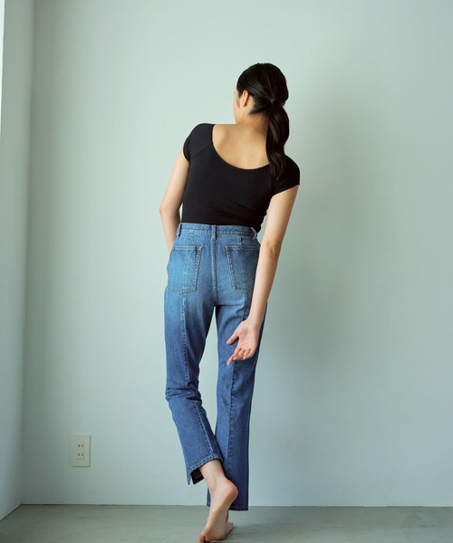 A part by（アパートバイ）の「underwear_モダールアセトリフレンチTシャツ 271927（その他アンダーウェア/インナー・レディース・ブラック/ベージュ・MEDIUM/LARGE）」の3枚目の写真