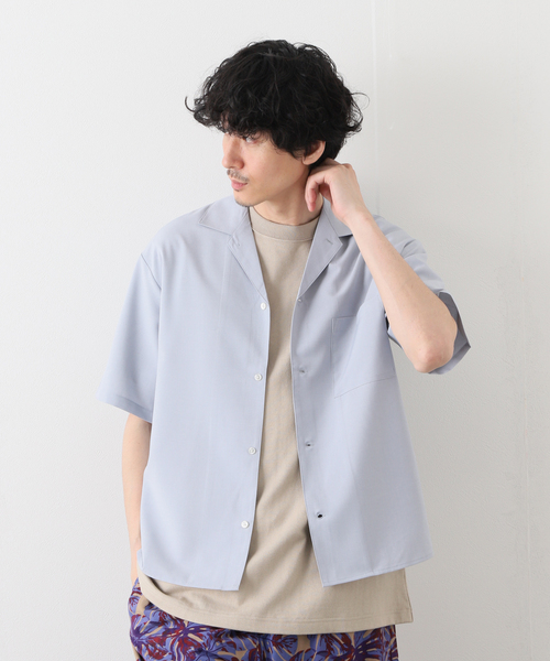 417 EDIFICE(フォーワンセブンエディフィス)の「《追加販売》【Reflax / リフラクス】オープンカラーシャツ(シャツ/ブラウス・メンズ・ベージュ/グレー系その他/イエロー/グレー/ネイビー/ライトグレー・X-LARGE/MEDIUM/LARGE/SMALL)」の2枚目の写真