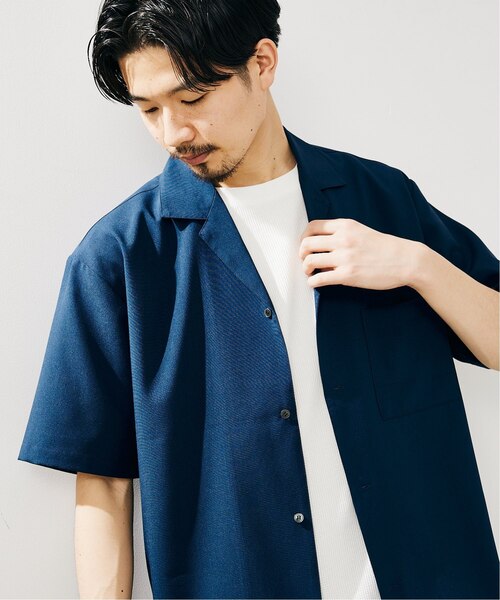 417 EDIFICE(フォーワンセブンエディフィス)の「《追加販売》【Reflax / リフラクス】オープンカラーシャツ(シャツ/ブラウス・メンズ・ベージュ/グレー系その他/イエロー/グレー/ネイビー/ライトグレー・X-LARGE/MEDIUM/LARGE/SMALL)」の9枚目の写真