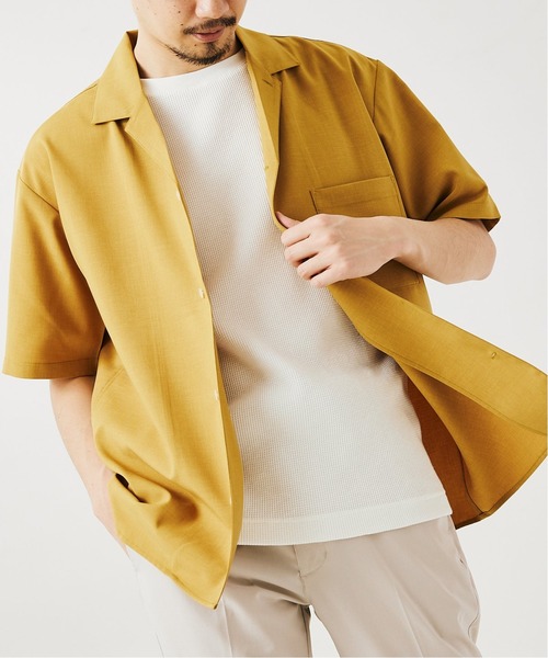 417 EDIFICE(フォーワンセブンエディフィス)の「《追加販売》【Reflax / リフラクス】オープンカラーシャツ(シャツ/ブラウス・メンズ・ベージュ/グレー系その他/イエロー/グレー/ネイビー/ライトグレー・X-LARGE/MEDIUM/LARGE/SMALL)」の15枚目の写真