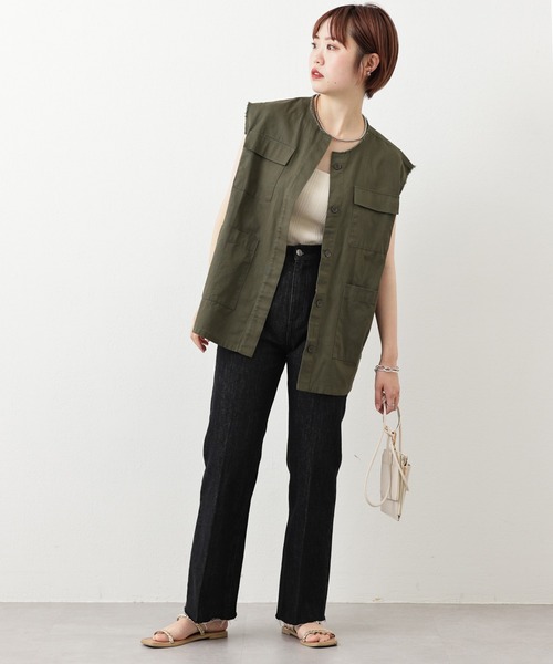 natural couture（ナチュラルクチュール）の「セルフカットフレアデニムパンツ（デニムパンツ・レディース・ブラック/サックスブルー/ブルー・SMALL/MEDIUM）」の13枚目の写真